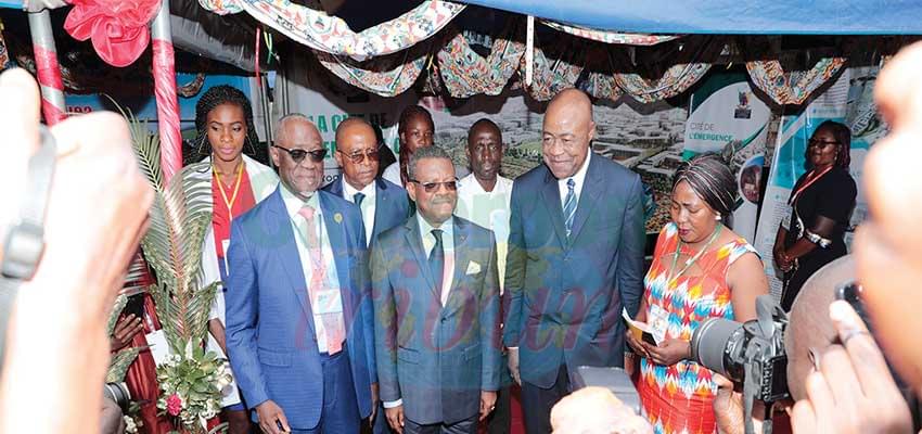 Prime Minister Dion Ngute discovering the potentials in exhibition stands.