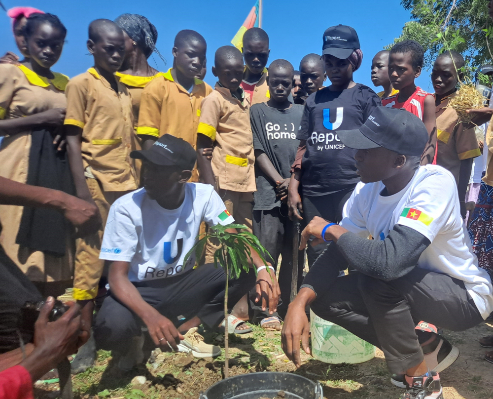 Youth climate change engagement through tree planting.