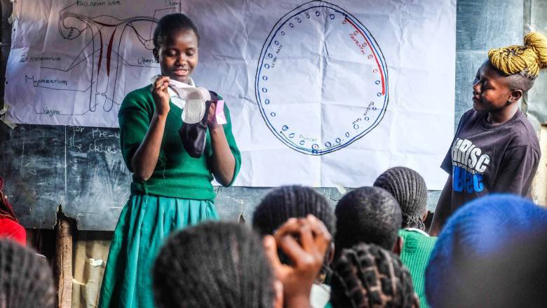 The target is to expand access to appropriate menstrual health products for 1 million adolescent girls in Cameroon by May 2025.