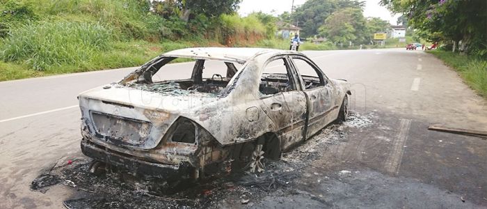 Kribi: une voiture réduite en cendres